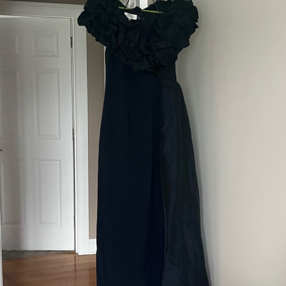 Rickie Freeman for Teri Jon Blue Asymmetrical Gown